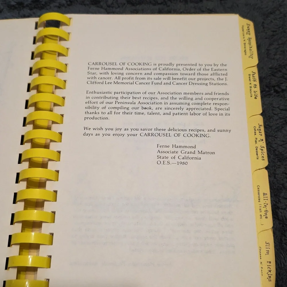 Carrousel of Cooking Spiral Cookbook 1980